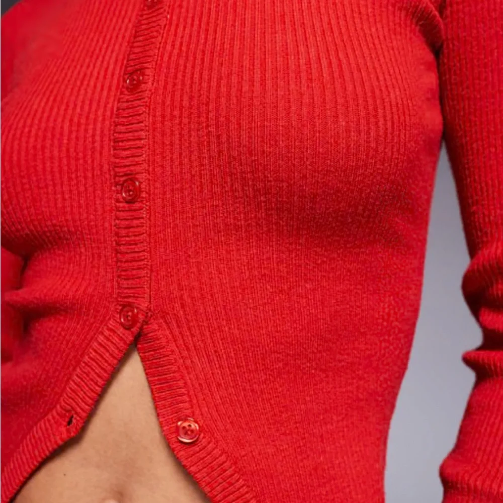 Princess Polly Red Cardigan Sweater - Picture 5 of 8